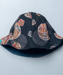 雙面漁夫帽-"現貨" 60cm 黑底繡球