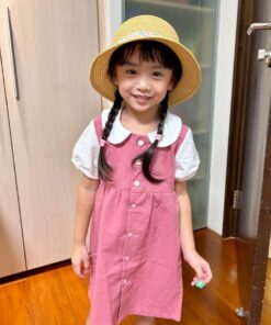 圓領袖邊洋裝(短袖)-訂製 棉麻28 小梅 龍貓