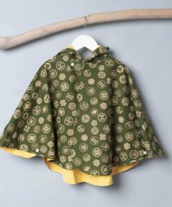 抗風防雨雙面斗篷-訂製 和風12vs黃色防水