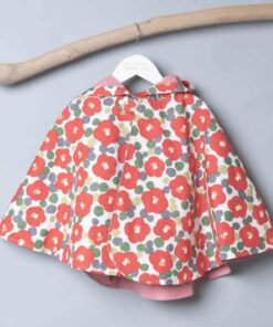 抗風防雨雙面斗篷-訂製 花65vs玫瑰粉