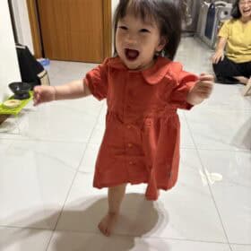 超過1000個家庭好評推薦 9 圓領袖邊洋裝(短袖)-訂製 棉麻28 小梅 龍貓 photo review