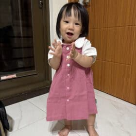 超過1000個家庭好評推薦 13 圓領袖邊洋裝(短袖)-訂製 棉麻28 小梅 龍貓 photo review