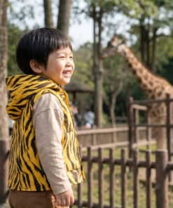 (沒有帽子)保暖高領(雙面)背心-訂製 動物28vs黃色厚棉