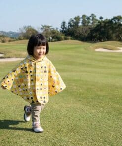 抗風防雨雙面斗篷-訂製 和風35vs黃色防水