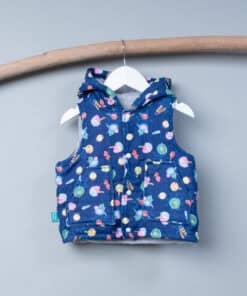 保暖連帽(雙面)背心-訂製 幾何40vs淺灰鋪棉