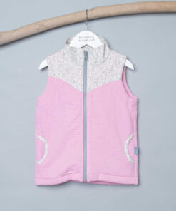 護頸高領拉鍊背心-訂製 花60vs粉色厚棉