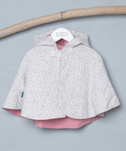 抗風防雨雙面斗篷-訂製 花60vs玫瑰粉