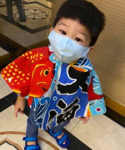 抗風防雨雙面斗篷-訂製 和風11vs黃色防水