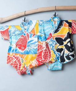 包屁-甚平紗布衣-訂製 和風11(圖案依剪裁位置不同)