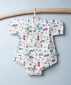 包屁-甚平紗布衣-訂製 交通12 嬰兒 包屁-衣 連身衣