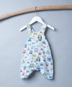 包屁鬆緊吊帶(短)褲- 交通10-紗 現貨 80cm