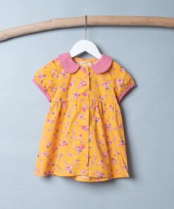 圓領袖邊洋裝(短袖)-訂製 花30