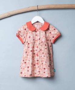 圓領袖邊洋裝(短袖)-訂製 和風13