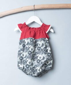 電火球包屁衣-訂製 棉麻14vs花3