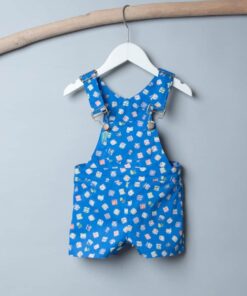 包屁吊帶(短)褲-訂製 交通9(藍底火車)