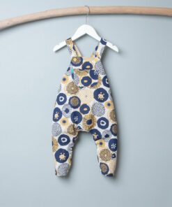 包屁鬆緊吊帶(長褲)-訂製 花75-帆