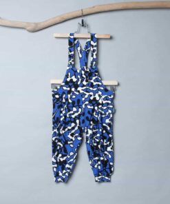 針織吊帶長褲-訂製-藍色藤蔓