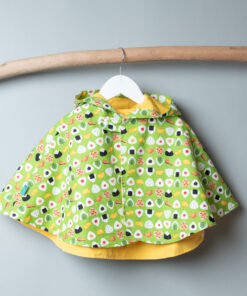 抗風防雨雙面斗篷-訂製 和風42vs黃色防水