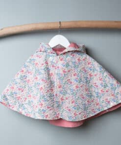 抗風防雨雙面斗篷-訂製 花83vs玫瑰粉