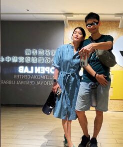 小酒窩仙女洋(五分袖)-訂製 牛仔棉麻