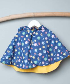 抗風防雨雙面斗篷-訂製 幾何40-紗vs黃色防水