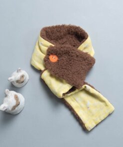 保暖防寒鈕釦圍巾- 現貨 黃色小貓vs咖啡熊