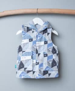 保暖連帽(雙面)背心-訂製 名26VS灰色鋪棉