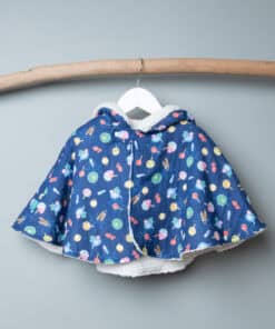 防寒絨毛斗篷-訂製 幾何40-紗vs雪花毛