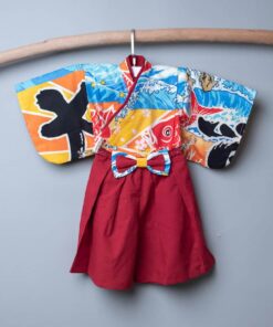 淺草振袖和服-現貨 和風11vs紅色棉麻 90cm