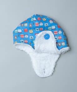 遮耳飛行帽(毛料)-訂製 交通9vs雪花毛