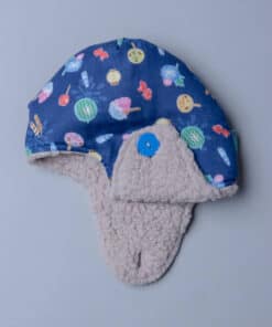 遮耳飛行帽(毛料)-現貨 幾何40-紗vs大地黃 52cm