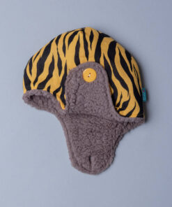 遮耳飛行帽(毛料)-訂製 動物28-紗vs咖啡熊