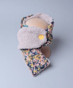 保暖防寒鈕釦圍巾- 現貨 花78vs大地黃