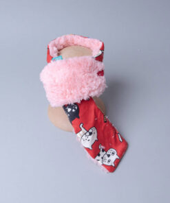 保暖防寒鈕釦圍巾-動物34vs玫瑰粉