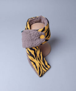 保暖防寒鈕釦圍巾-動物28-紗vs咖啡熊