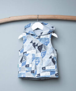 保暖連帽(雙面)背心-訂製 名26vs灰色鋪棉