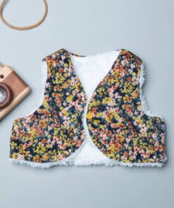 (四合釦)精靈背心-訂製 花78vs雪花毛