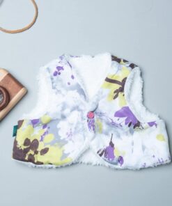 (四合釦)精靈背心-訂製 花80vs雪花毛