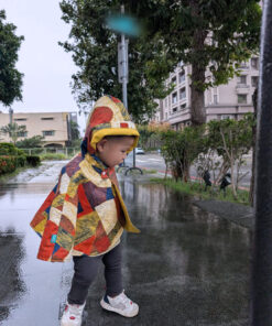 抗風防雨雙面斗篷-訂製 名27vs黃色防水