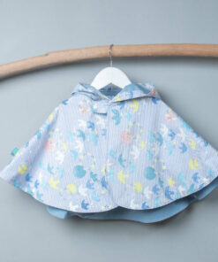 抗風防雨雙面斗篷-訂製 動物35vs霧藍防水