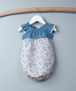 電火球包屁衣-訂製 牛仔棉麻vs花83