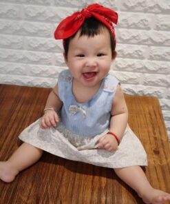 口袋洋裝-現貨 蝴蝶結  70、80、90、100cm