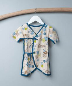 新生兒-彩繪花短袖包屁衣 現貨 60cm