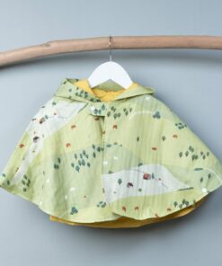 抗風防雨雙面斗篷-訂製 自然41vs黃色