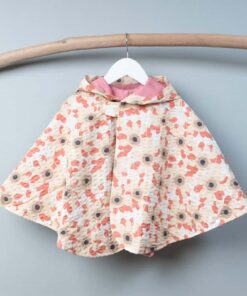 抗風防雨雙面斗篷-訂製 花71vs粉色