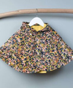 抗風防雨雙面斗篷-訂製 花78vs玫瑰粉