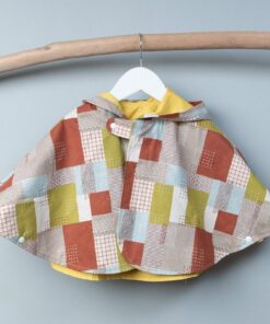 抗風防雨雙面斗篷-訂製 幾何47vs黃色