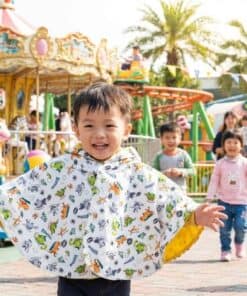 抗風防雨雙面斗篷-訂製 自然21vs黃色防水