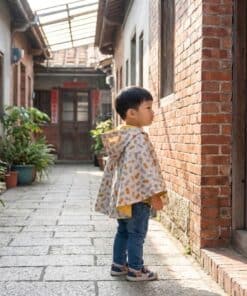 抗風防雨雙面斗篷-訂製 自然33vs黃色