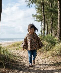 抗風防雨雙面斗篷-訂製 花78vs玫瑰粉